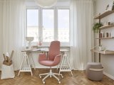 Růžové ergonomické křeslo ElliePro 10 ST v domácí pracovně